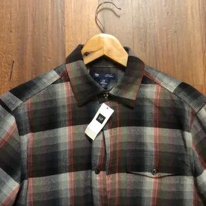 NWT GAP multi color grey flannel shirt